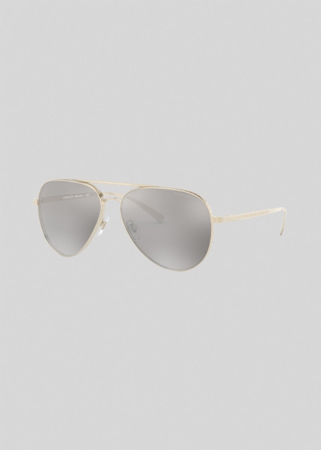 Ochelari de Soare Versace Versace Pale Gold Greca Pilot Dama | FTWQJSU-15